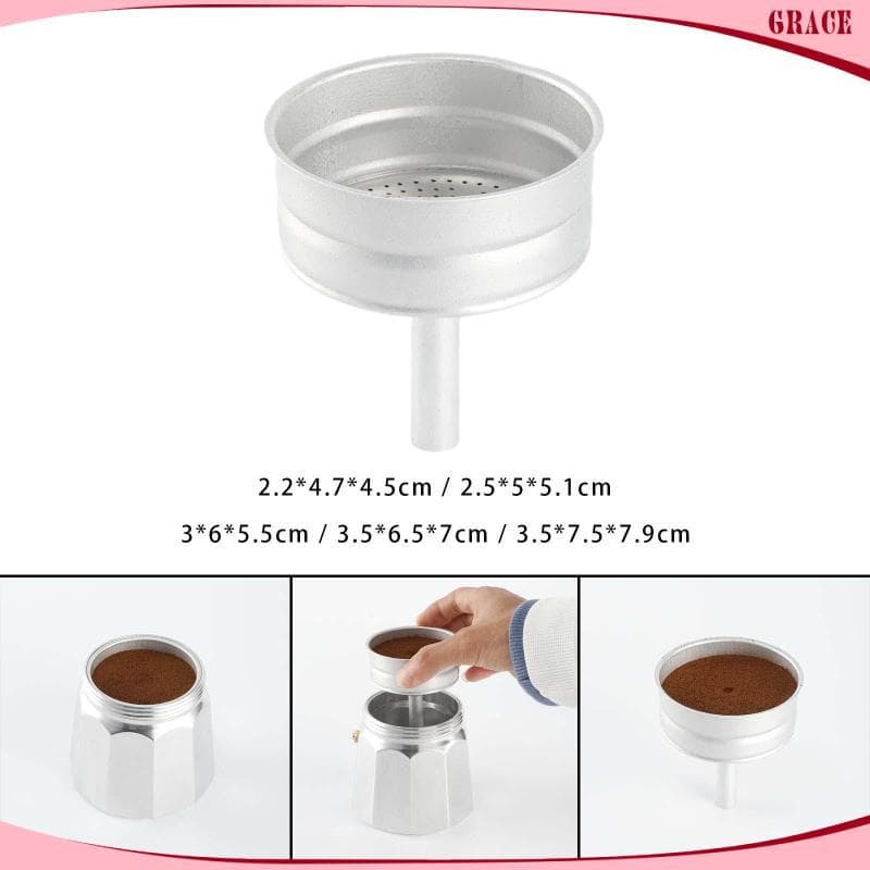 [Grace_sz] Funil De Substituição De Pote Moka Filtro De Café De Alumínio Para Cafeteira Expresso Acessório De Panela Ade