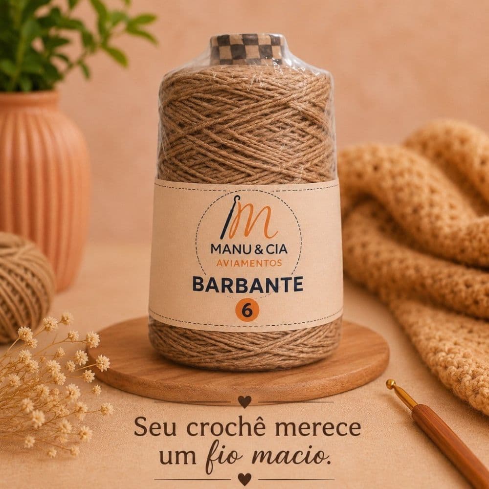 Barbante Caramelo 600g para Crochê Manu & Cia