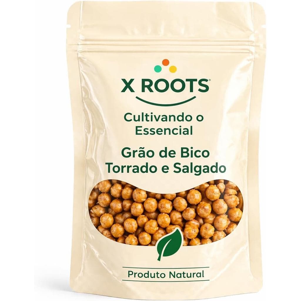 Grão de Bico Torrado e Salgado X Roots 500g – Snack Crocante, Rico em Fibras e Proteínas | Lanche Saudável e Prático