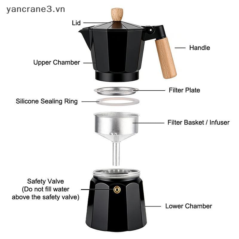 { YAN } Fogão Expresso De Alumínio Moka Pot Express Cafeteira Percolador Italiano Clássico Mocha Máquina De Café ya