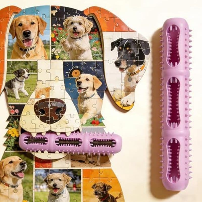 Mordida E Escova Brinquedos De Dentição De Cachorro Para Limpeza De Dentes , Mastigar Cães , Brinquedo Entupido Brincade