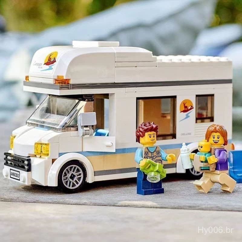 Compatível com Lego City, Blocos de Montar para Viagens de Camping e Carro para Crianças JT8V