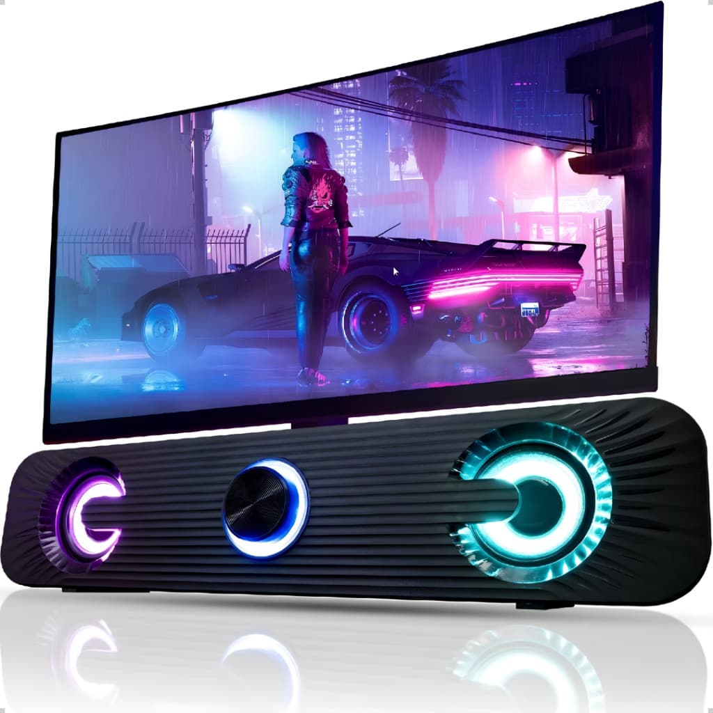 Caixa De Som Para PC TV Notebook Knup RO829 6W Soundbar Gamer P2