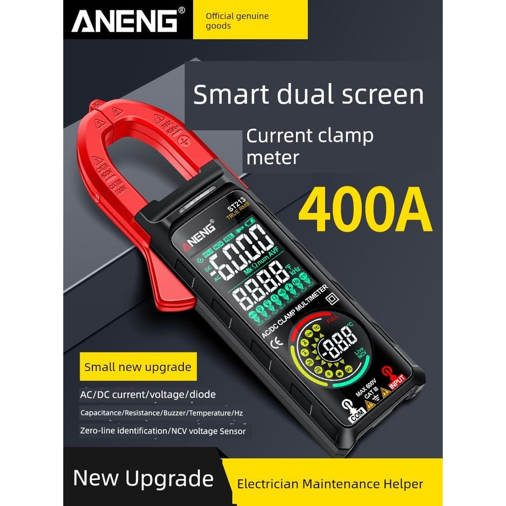 Inteligente tela dupla braçadeira medidor AC amperímetro Digital multímetro de alta precisão eletricista multímetro dedi