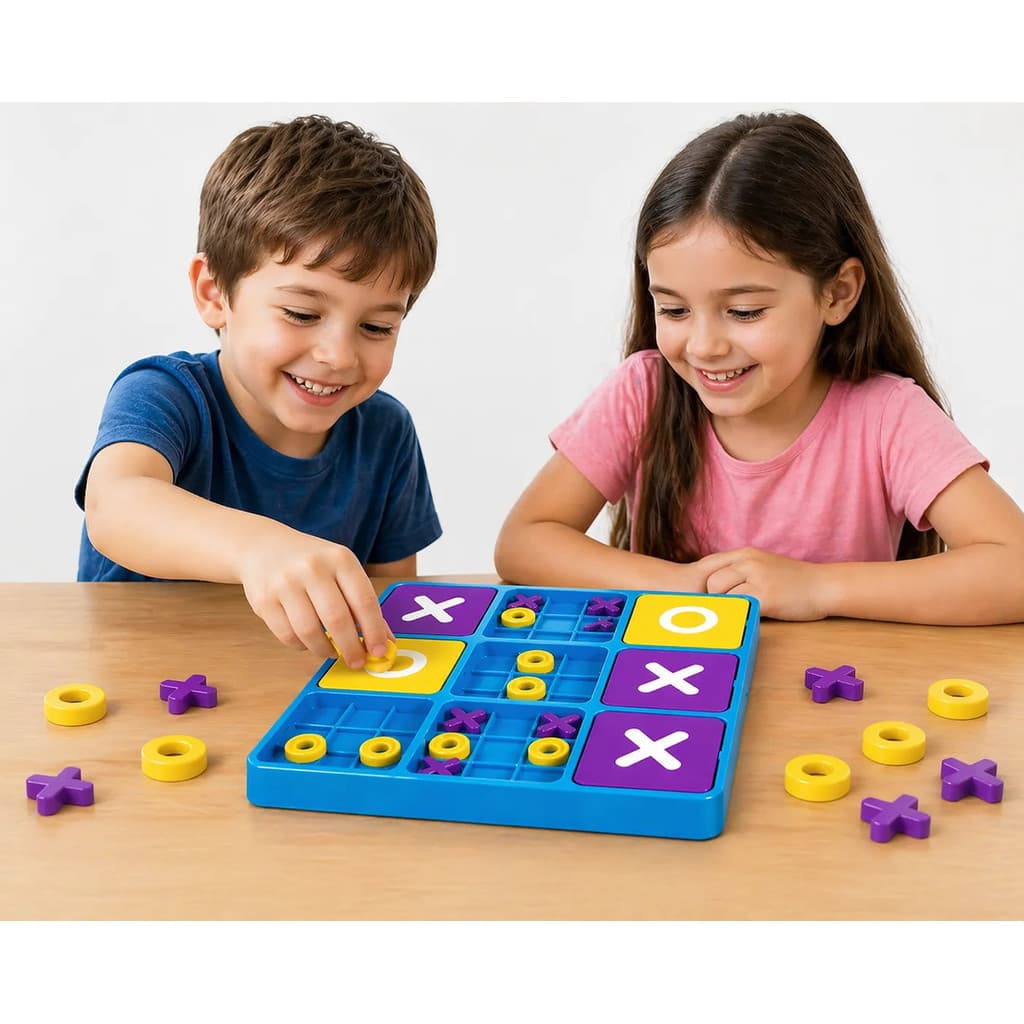 Jogo Da Velha De Tabuleiro De Nove Quadrados Para Desafios Jogo para familia, Nivel avançado Original