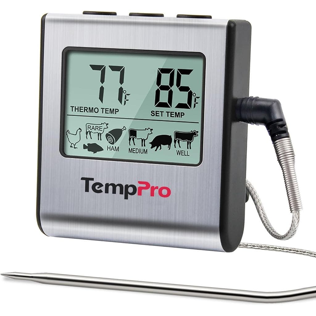 Termômetro Digital TempPro TP16 com Grande Display LCD para Cozinhar Alimentos e Carnes, para Defumador, Forno, Cozinha,