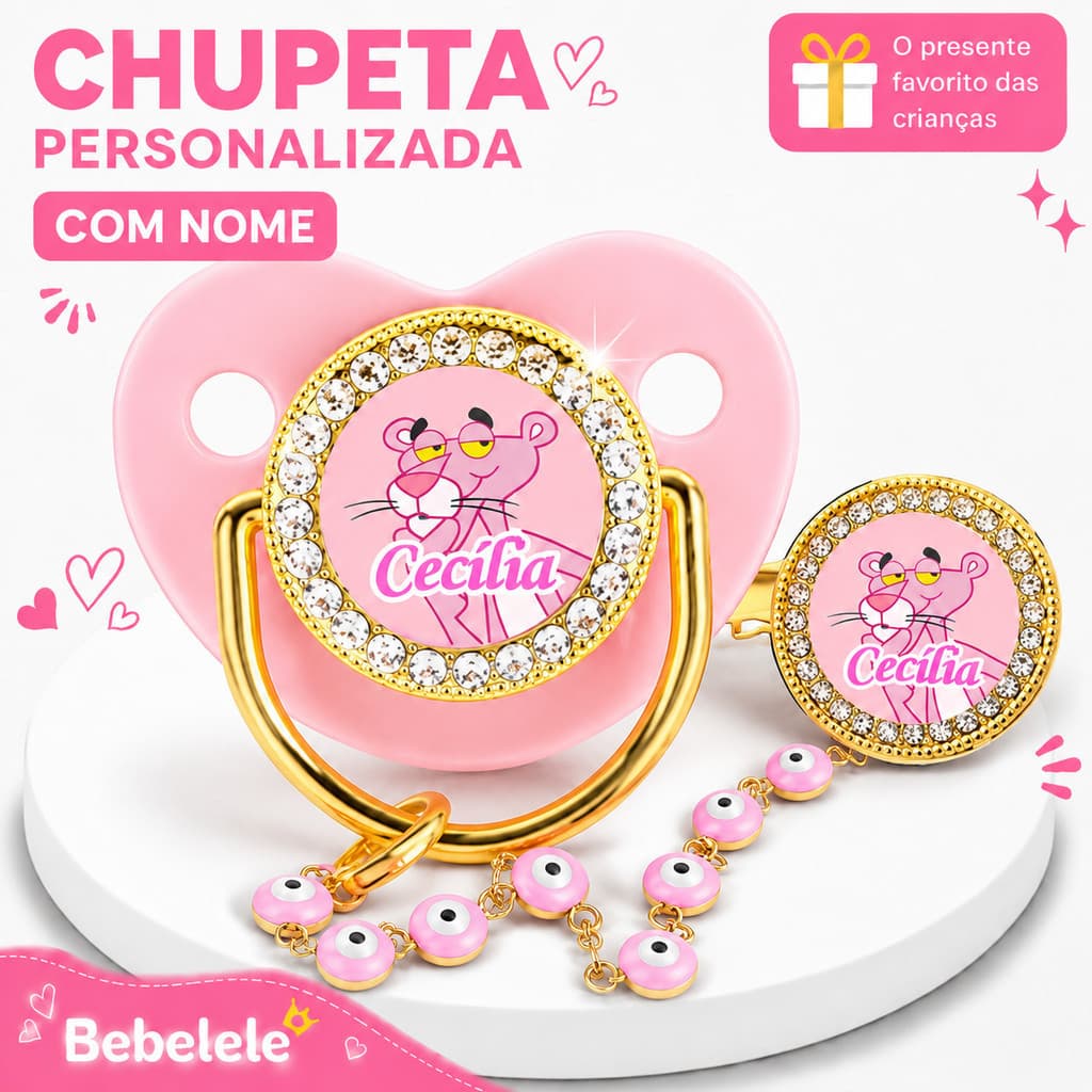 Chupeta para bebês com nome personalizado do bebê, chupeta de silicone BPA Free &3UA3