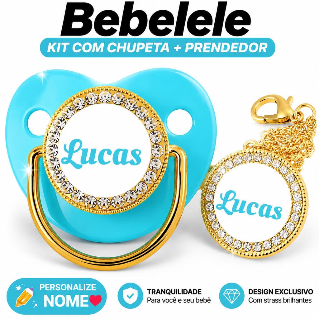 Chupeta para Bebês com Nome Personalizado, Chupeta de Silicone Livre de BPA&QYQO