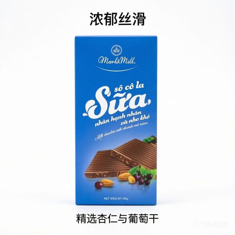 Vietnam importado amêndoa passas leite chocolate nozes frutas secas sanduíche lanches de chocolate especialidade Daigou 