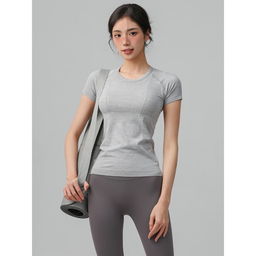 Roupas de Yoga topo feminino de manga curta Pilates treinamento esportes roupas de Fitness de secagem rápida respirável 