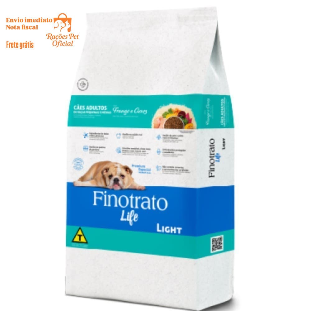 Ração Premium Especial Finotrato Prime Light 3kg Para Cachorro de Raças Pequenas e Médias