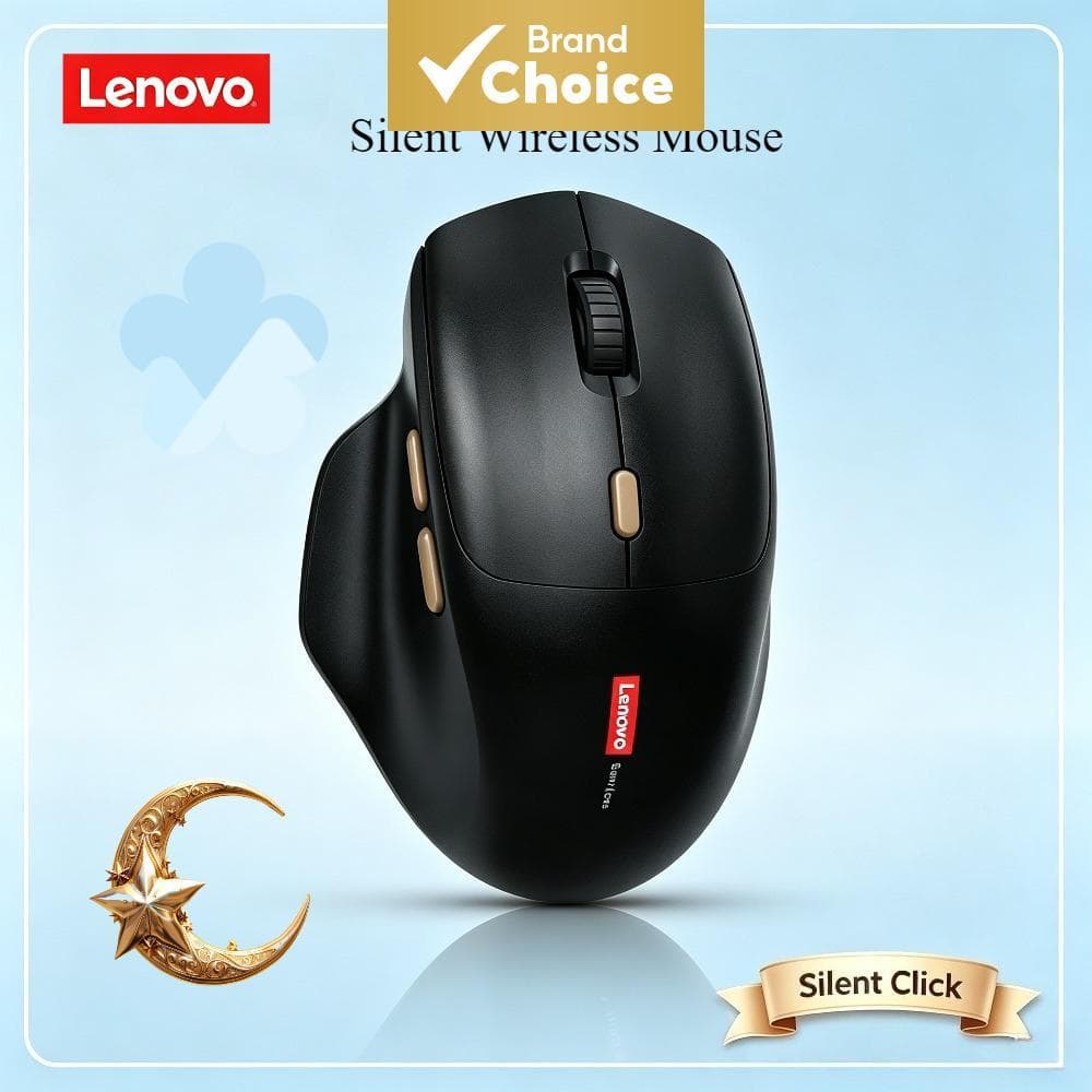 Mouse Sem Fio Lenovo N230 Silencioso 2.4GHz Conexão Estável Design Ergonômico Mouse Portátil Para Laptop Desktop