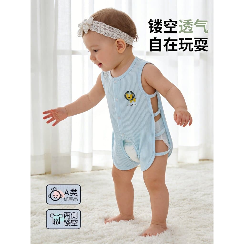 Bebê bebê Pipa macacão Modal verão roupas recém-nascidos verão estilo fino roupas de verão bebê menina sem mangas colete