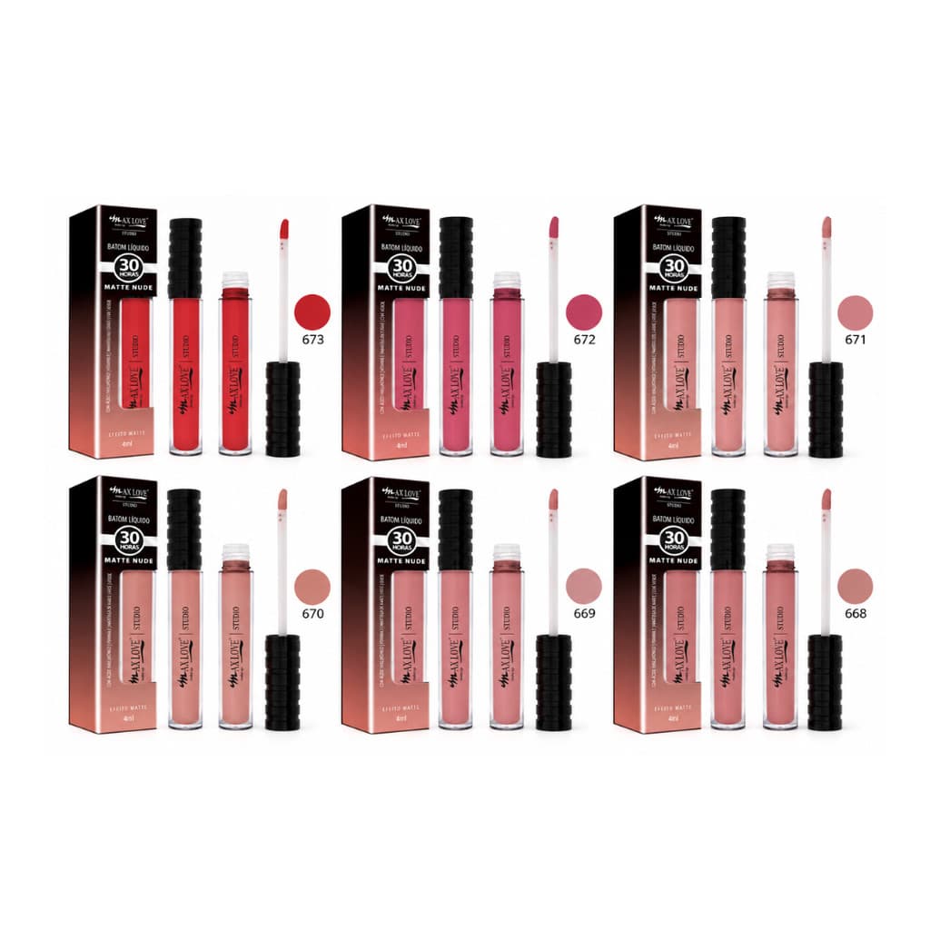 Batom Líquido Matte Nude 30 Horas - Max Love