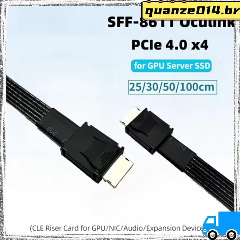 Cabo De Extensão PCIE 4.0 X4 OCuLink 4i 30cm 64Gbps Para EGPU SSD 4X Dock Gráfico Externo