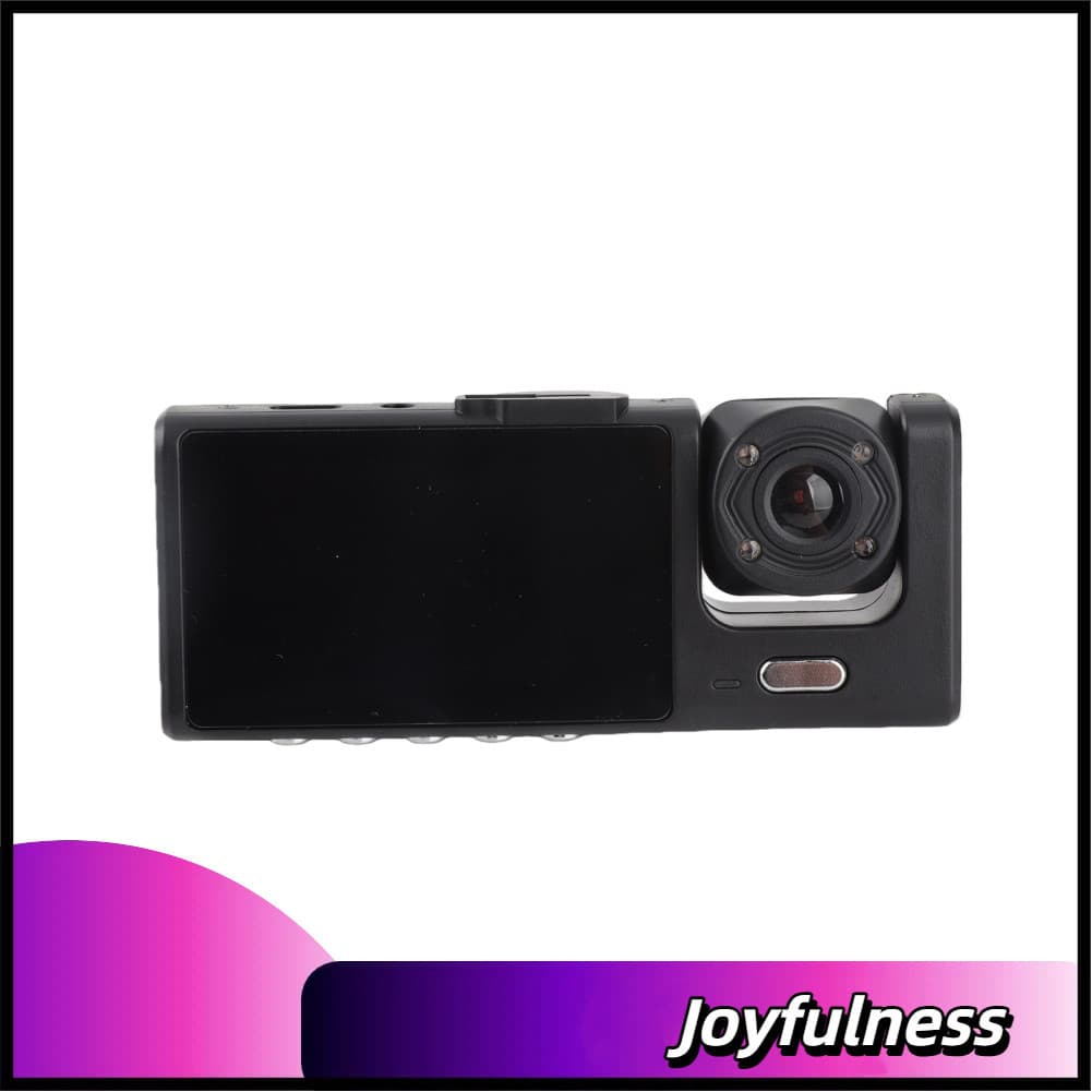 Joyfulness-br Câmera Dash 1080P Carro DVR Frente Interior Traseira Lente Tripla Tela IPS de 2 Polegadas Gravador de