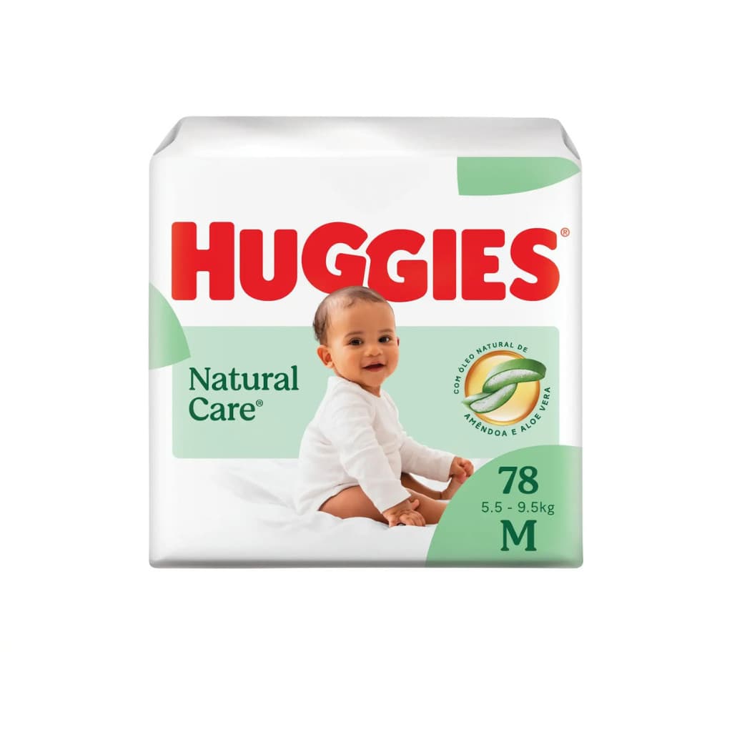 Fralda Infantil Huggies Natural Care M 78 unidades