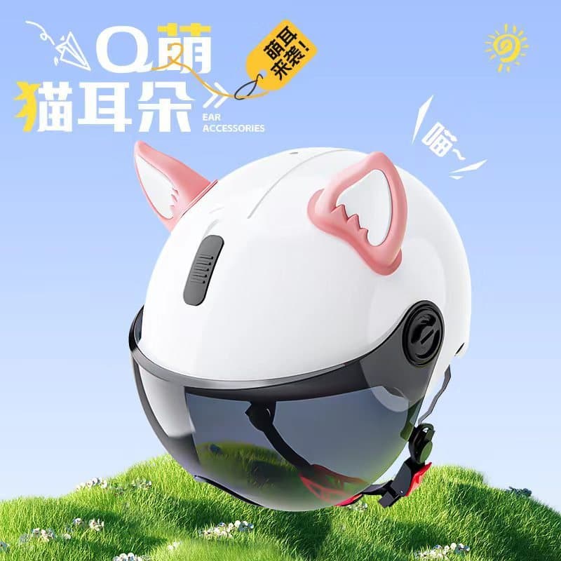 Acessórios decorativos para capacete, acessórios para tronco de moto e scooter, orelhas de raposa criativas, personaliza