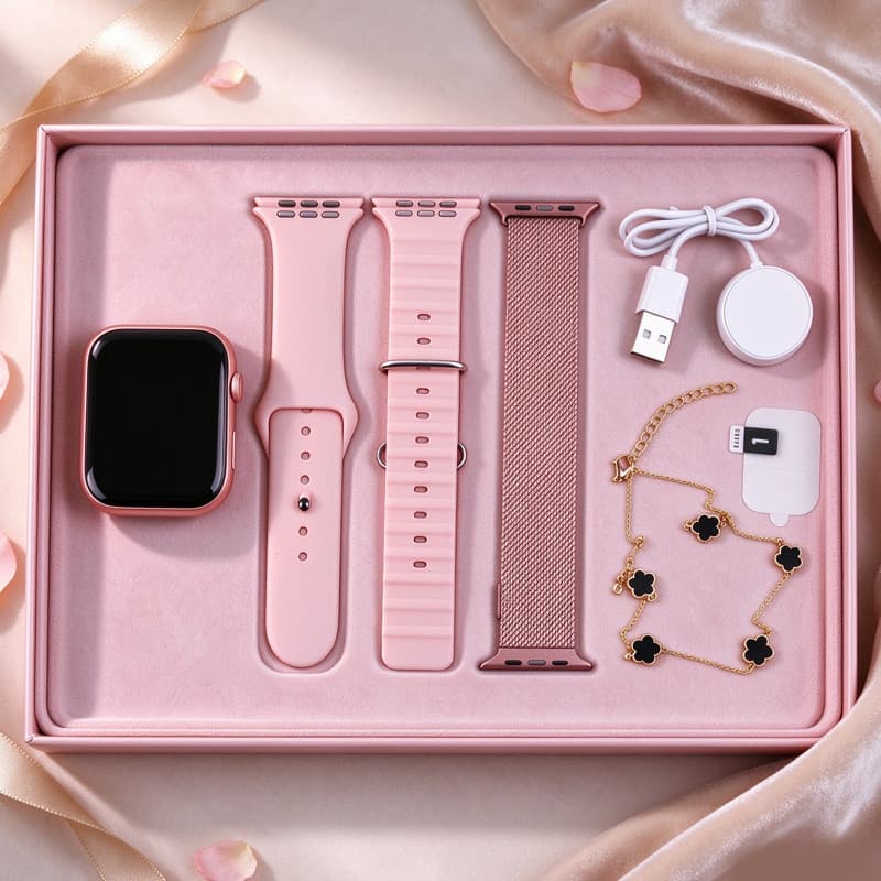 2026 Smartwatch S10 45mm Relógio Feminino Bluetooth Chamada Pulseira Colar Jóias Presente Relógio