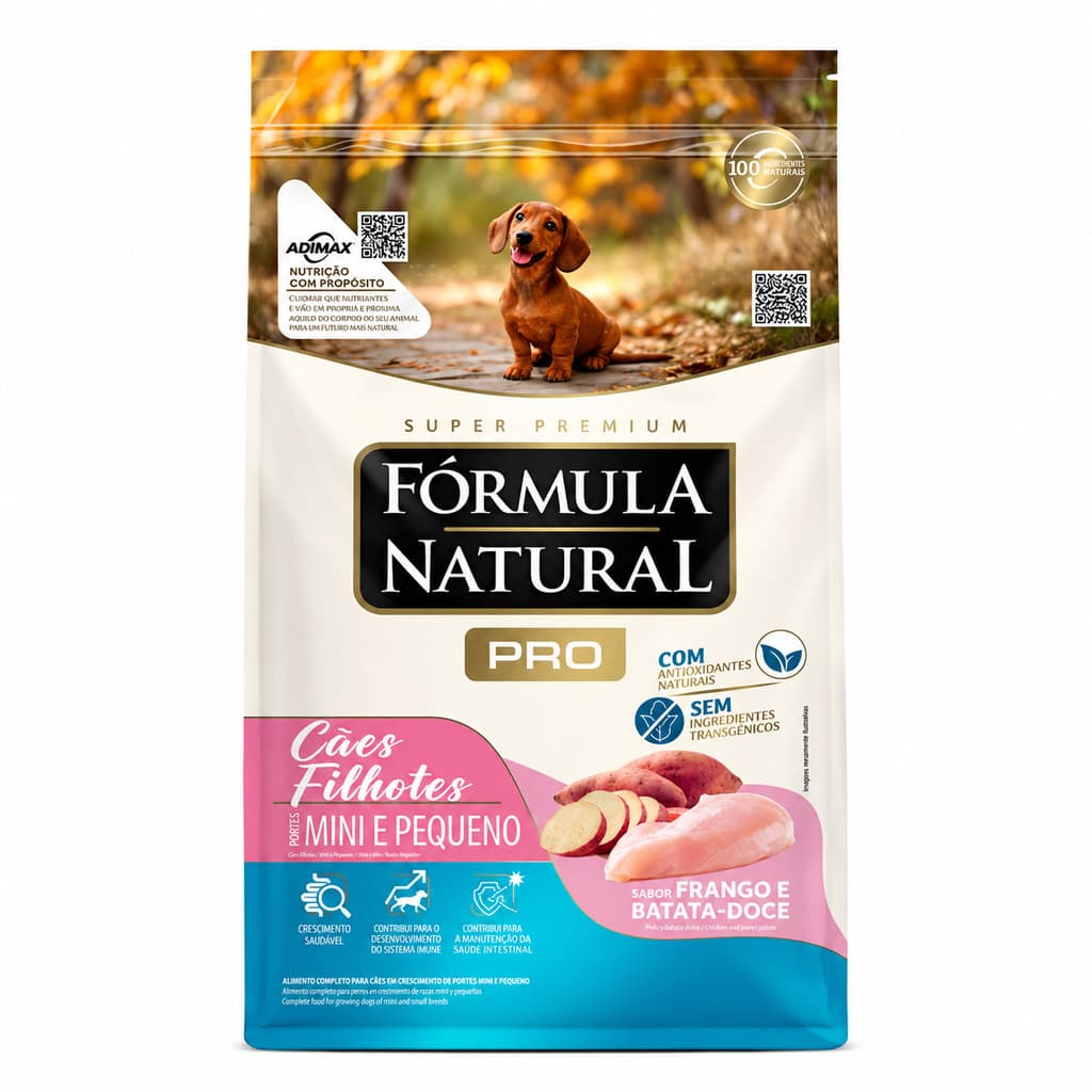 Ração Para Cachorro Filhote Fórmula Natural Pro Porte Mini Pequeno Frango Batata Doce 1kg