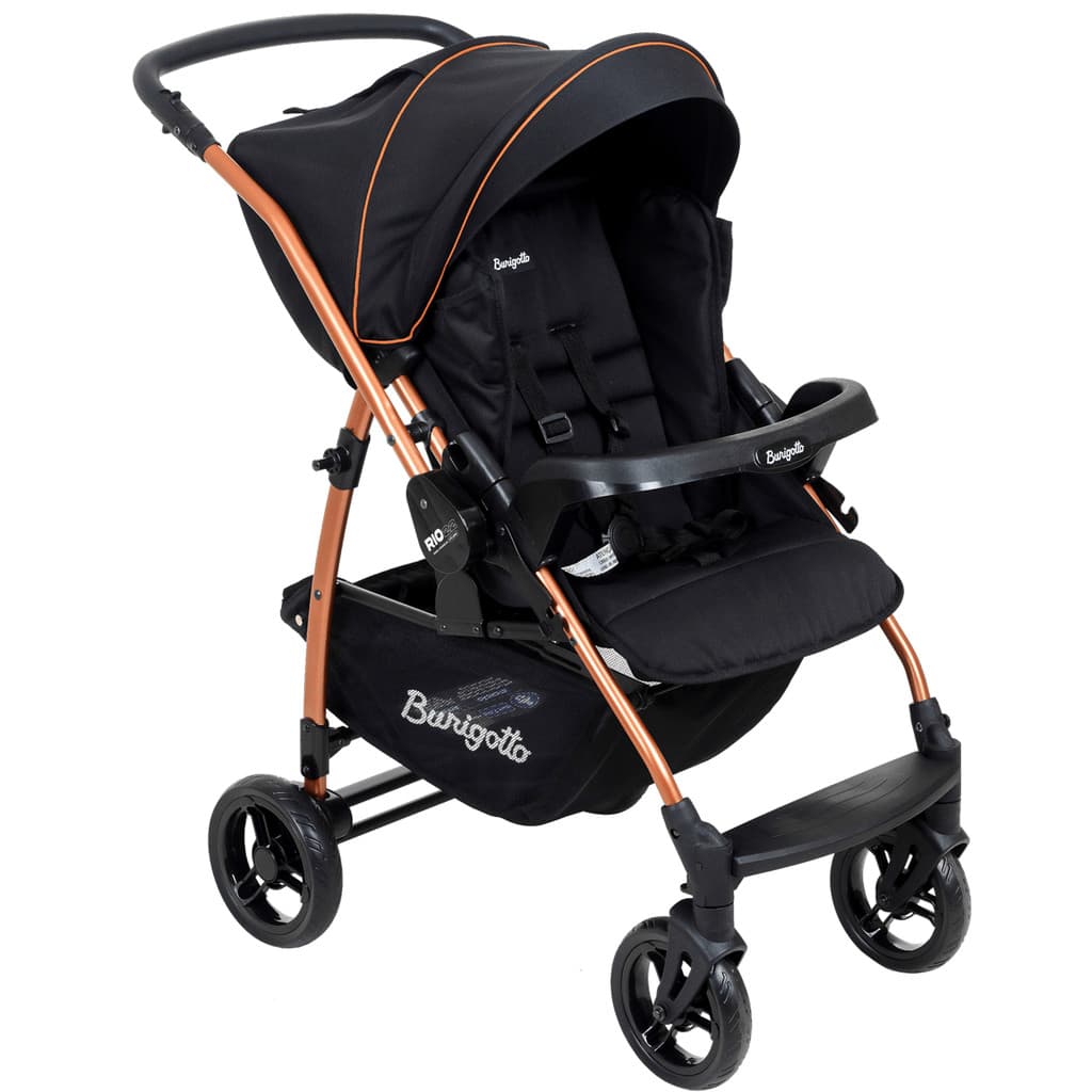 Carrinho de Bebe Burigotto Reversivel Rio K 22 Preto Cobre