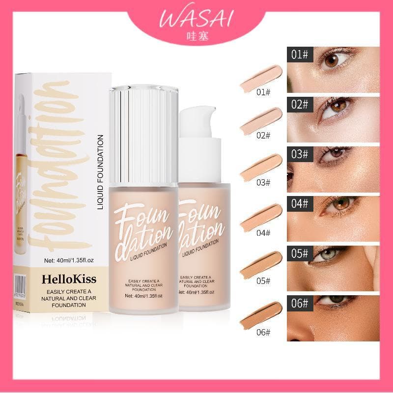[Estoque pronto] Hellokiss Base Líquida Controle de Óleo Base Líquida Base Creme Base Corretivo de Longa Duração Não-