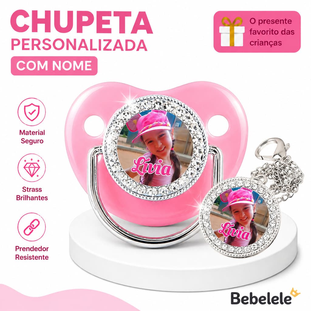 Chupeta para bebês com Foto personalizado do bebê, chupeta de silicone BPA Free &5OJ5