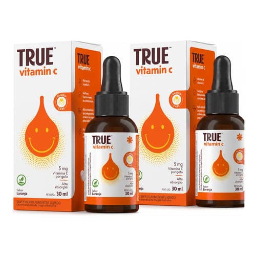 Kit 2x Vitamina C True Source Suplemento Alimentar Laranja Laranja