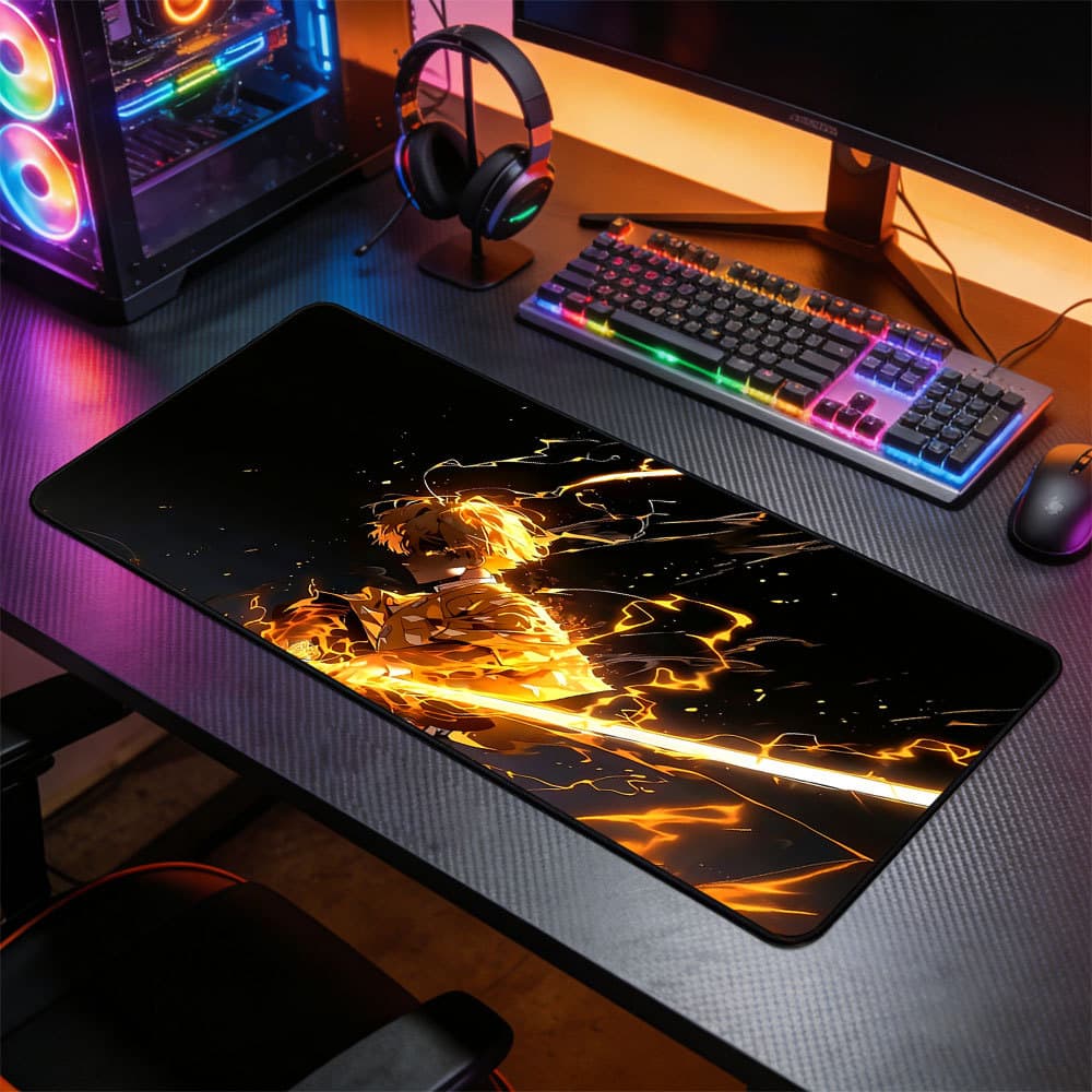 Mousepad Grande Inosuke Zenitsu Nezuko Base Antiderrapante Alta Precisão para Notebook e PC Gamer