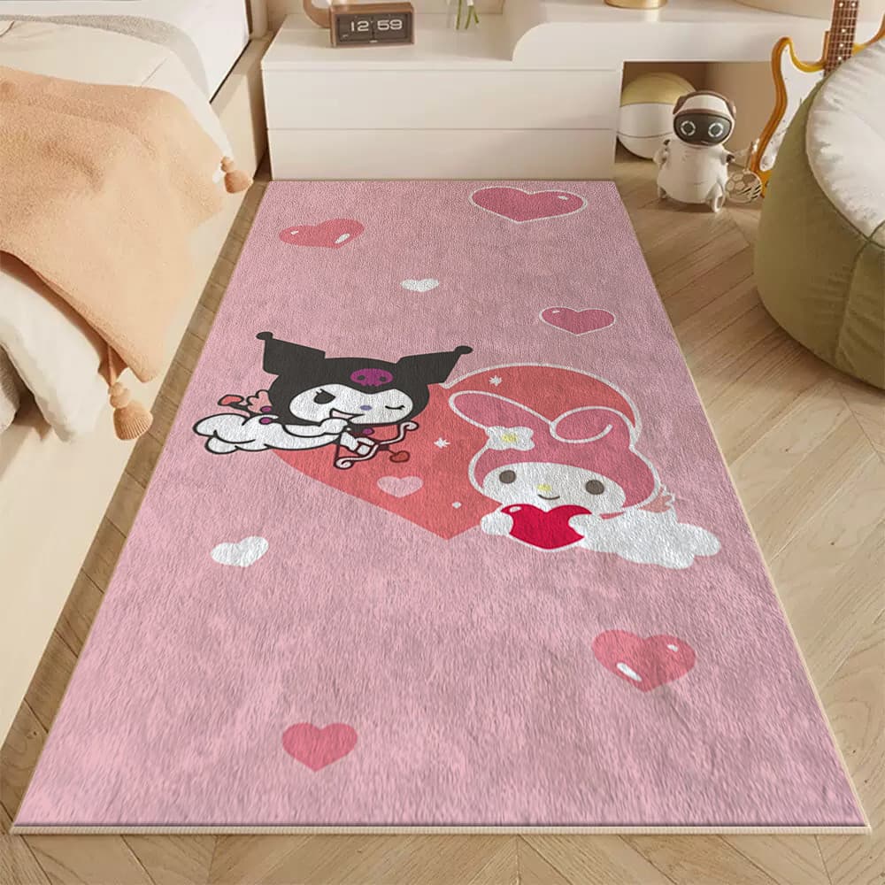 Rosa Hellokitty tapete sala de estar tapete infantil quarto antiderrapante cuidados bonito sofá pé partição