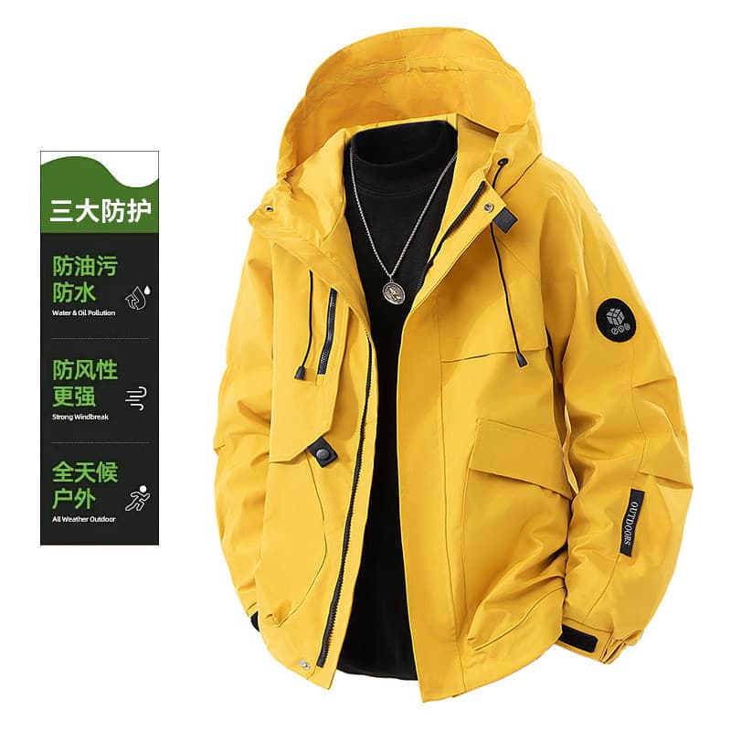Jaqueta Casual com capuz masculina Street Wear Multi-bolso macacão jaqueta masculina camisa de ciclismo ao ar livre casa
