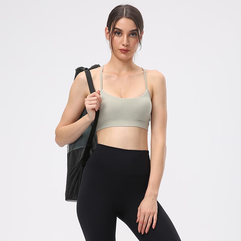Roupa interior esportiva feminina de uma peça roupas de Fitness superior exterior Yoga sutiã respirável