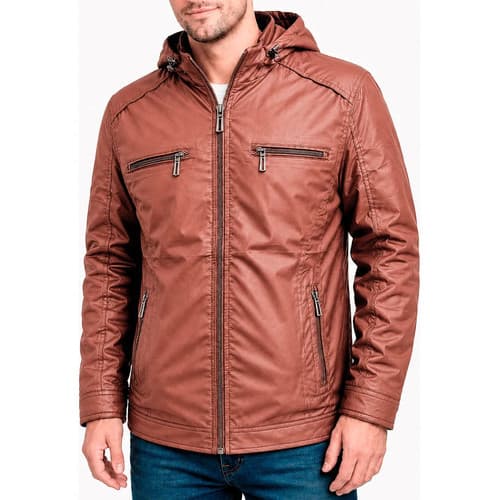 Jaqueta Masculina Forrada Com Capus Removível Frio Neve
