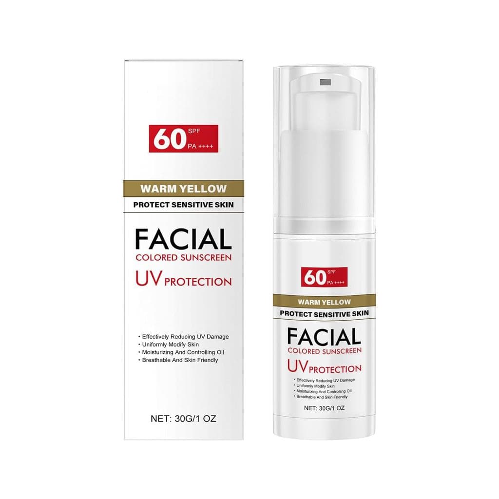 Creme Solar Facial SPF60, Creme Diário com Cor, Protetor Solar para Rosto e Corpo, Proteção Solar Calmante, Protetor Sol