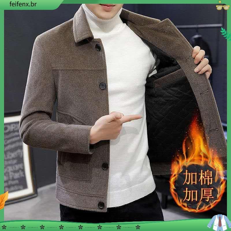 Jaqueta de lã curta masculina versão coreana imitação de lã de vison jaqueta masculina novo estilo outono inverno na mod