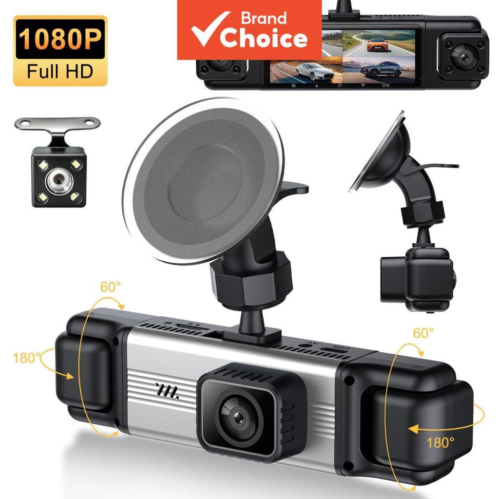 Dashcam Para Carro Dianteiro E Traseiro Com Visão Noturna 4 Canais 1080P Câmera De