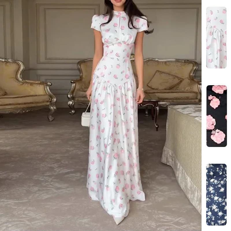 Vestido de Verão Feminino 2026, Roupas Femininas, Vestido de Luxo Leve de Alta Qualidade, Vestido Longo Estampado Solto