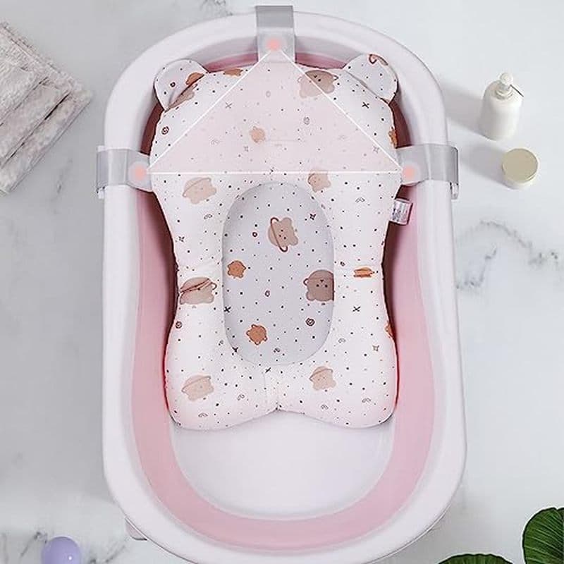 Assento De Banho Para Bebês , Almofada Banheira De Bebê Com Travesseiro Pia De Recém-Nascidos , Tapete Macio E Flutuante
