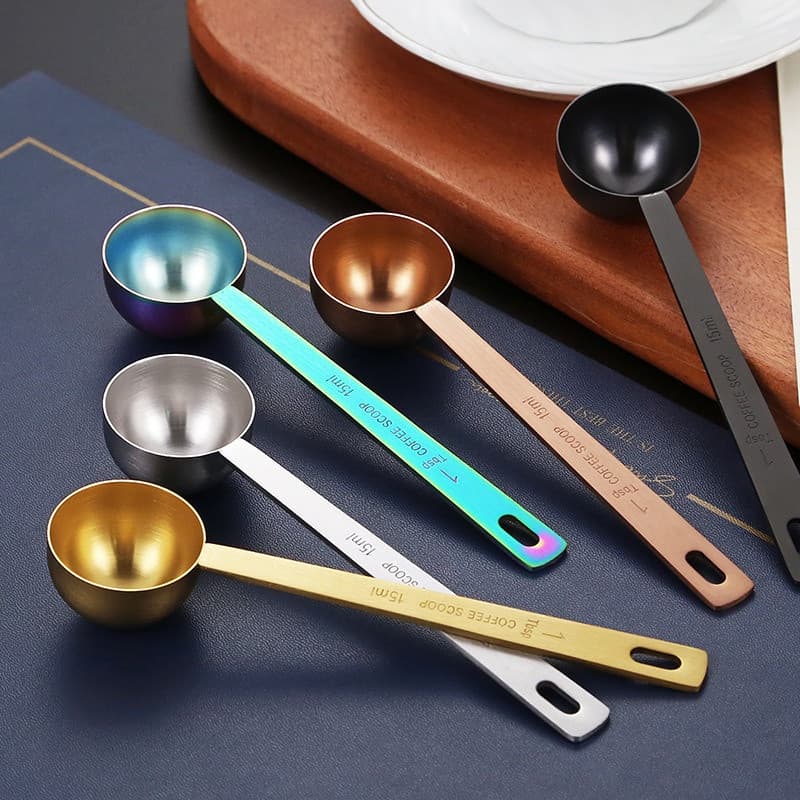 Colher medidora de 15/30ml, aço inoxidável 304, para leite em pó, grãos de café, especiarias, utensílios de cozinha