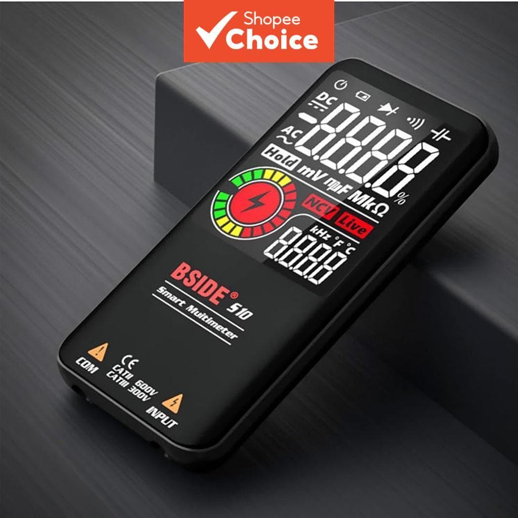 Um Conjunto De Multímetro Digital BSIDE LCD Colorido 9999 Contagens Voltímetro De Alcance Automático Resistência De Capa
