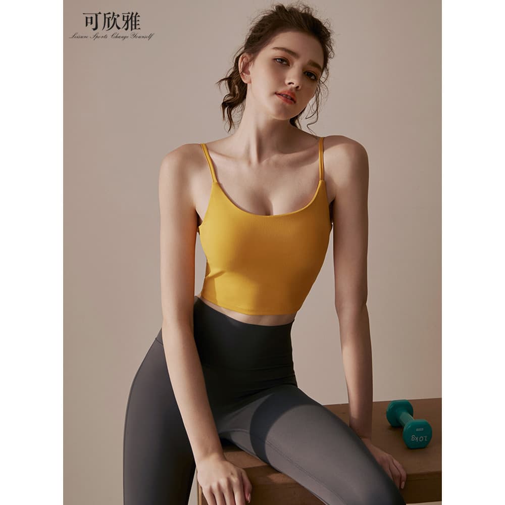 Kexinya alça de ombro fina roupa interior esportiva feminina outono exterior roupas de Fitness estilingue bonito volta r