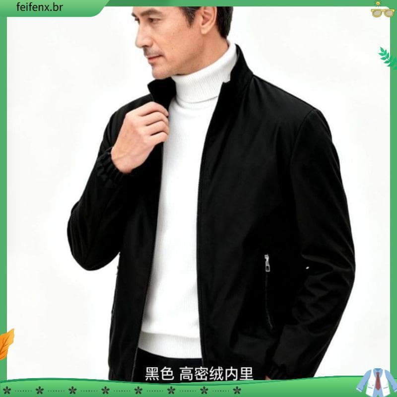 Leading moda na moda jaqueta de inverno masculina inverno quente forro de lã engrossado jaqueta 50 anos 70 idosos de mei