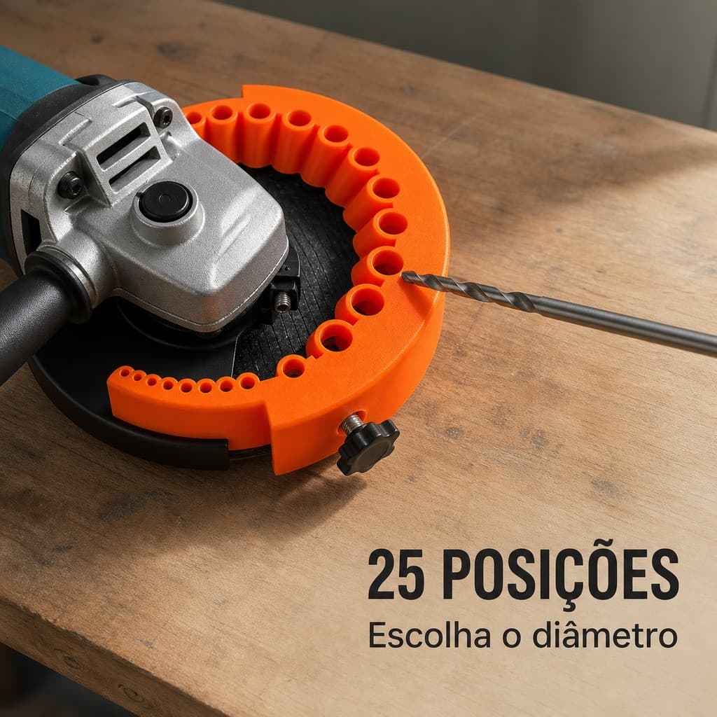 Gabarito de Afiação para Brocas 2 a 13 mm com Fixação em 3 Pontos para Esmerilhadeira