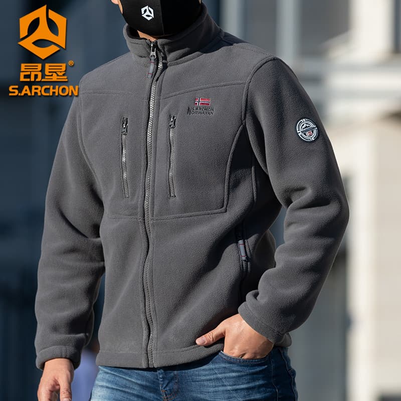 Nuowei inverno nuowei jaqueta de lã masculina forro de lã jaqueta espessada caminhadas ao ar livre jaqueta tática
