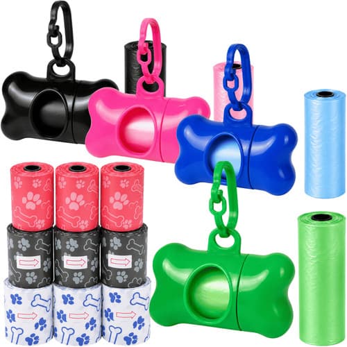 Porta Cata Cocô Pet Ossinho E Refis Saquinho Higiênico Cachorro Passeio Guia Coleira Dispenser
