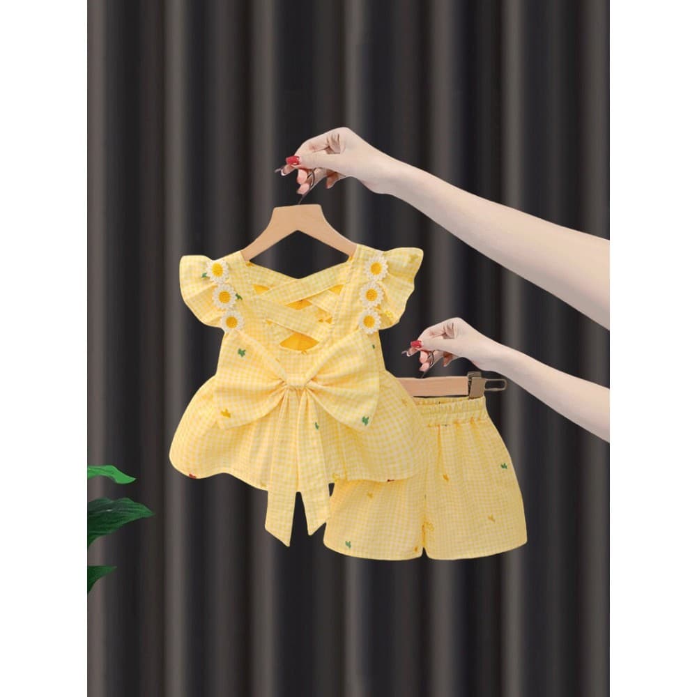 Menina único lindo terno verão estilo fino 3 crianças roupas meninas dividir bebê 1 ano de idade bebê menina sem mangas 