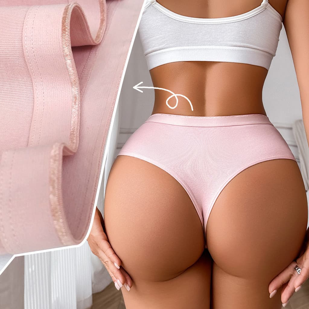 Tamanho grande europeu americano cintura tanga roupa interior feminina Fitness esportes puro algodão roupa interior esti