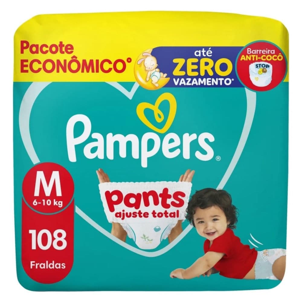 Fralda Descartável Pampers Pants Ajuste Total M 108 Unidades