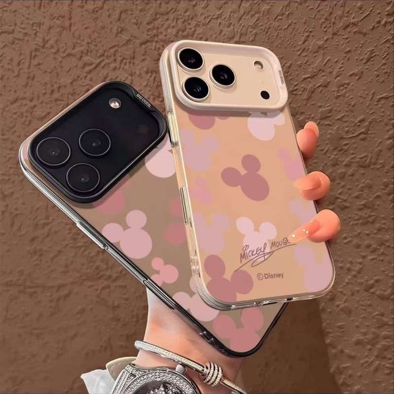 Estilo simples Capinha para iPhone 17/16/15/14/13/12 Pro Max Capa para celular do Mickey Mouse Anti-derrapante