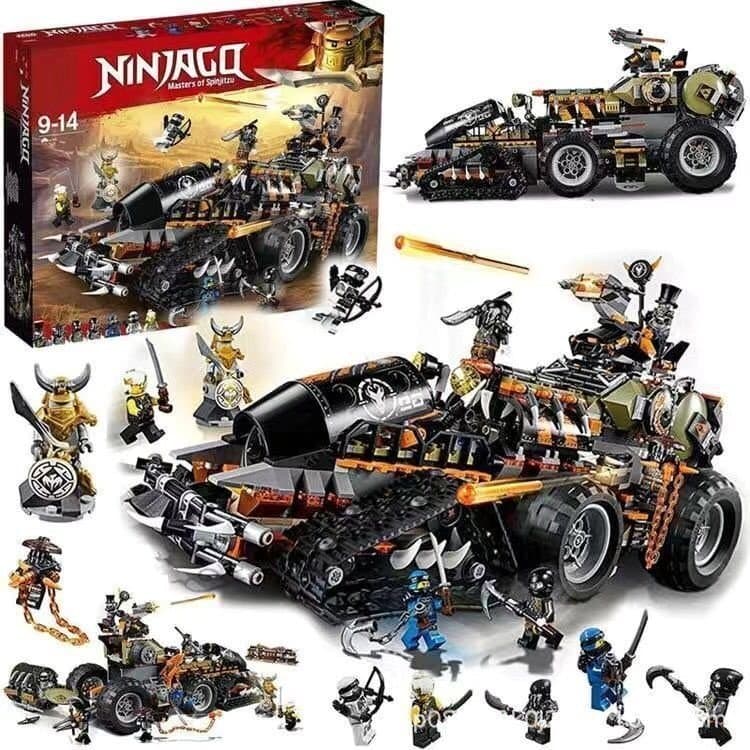 Compatível com LEGO Ninjago 70654, Caminhão Pesado Caçador de Dragões, Blocos de Montar, Brinquedo Educativo, Presente